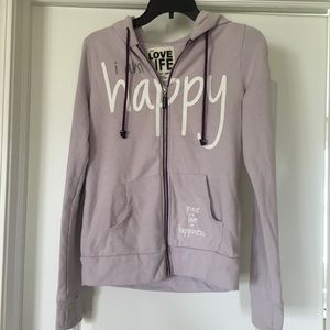 Peace Love World zip up sweatshirt